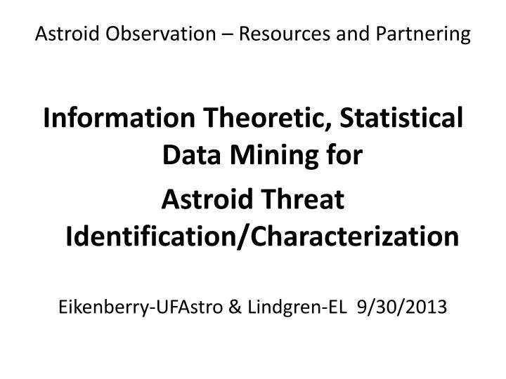 astroid observation resources and partnering