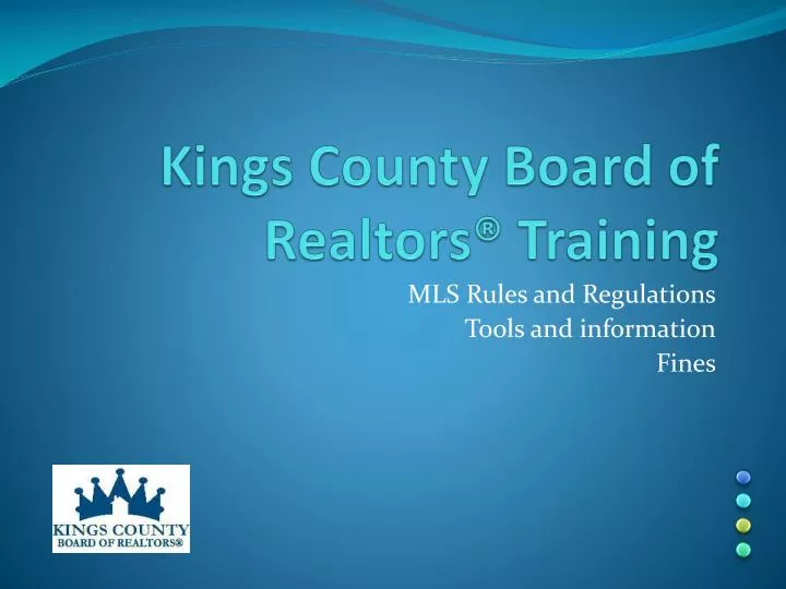 kings county board of realtors training