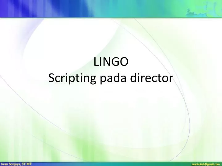 lingo scripting pada director