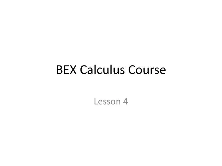 bex calculus course