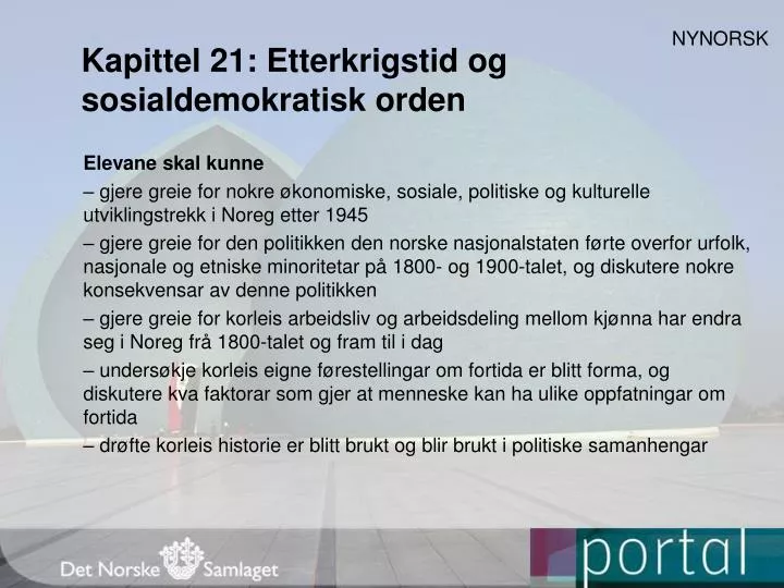 kapittel 21 etterkrigstid og sosialdemokratisk orden