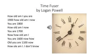 Time F user by Logan P owell