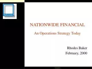NATIONWIDE FINANCIAL An Operations Strategy Today