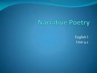 Narrative Poetry