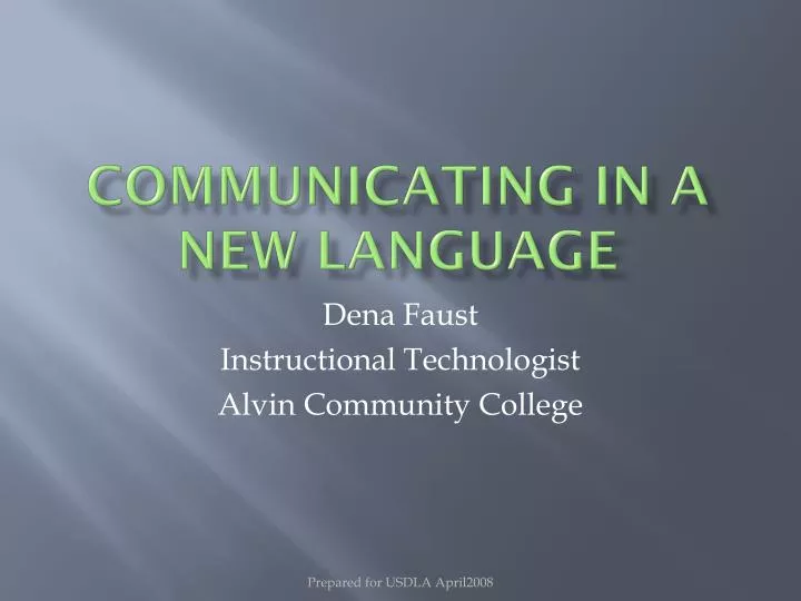 communicating in a new language