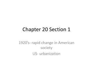 chapter 20 section 1