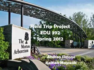 Field Trip Project EDU 392 Spring 2012