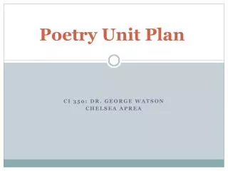 Poetry Unit Plan