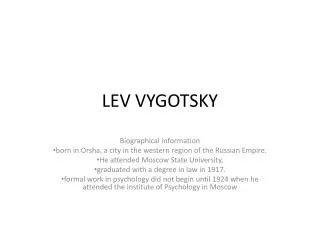 LEV VYGOTSKY