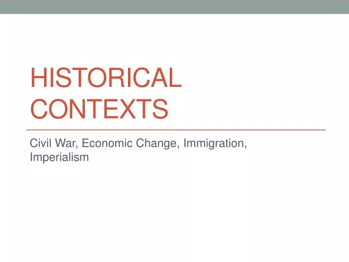 historical contexts