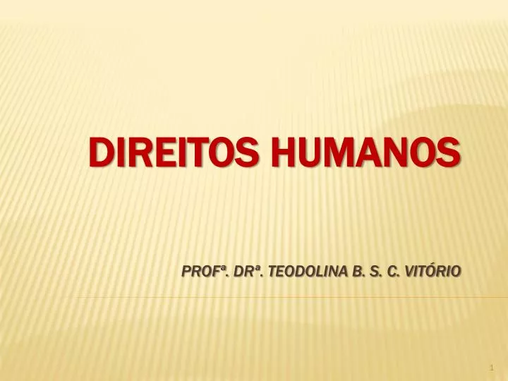 direitos humanos prof dr teodolina b s c vit rio