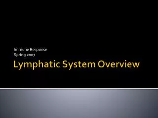 immune response spring 2007