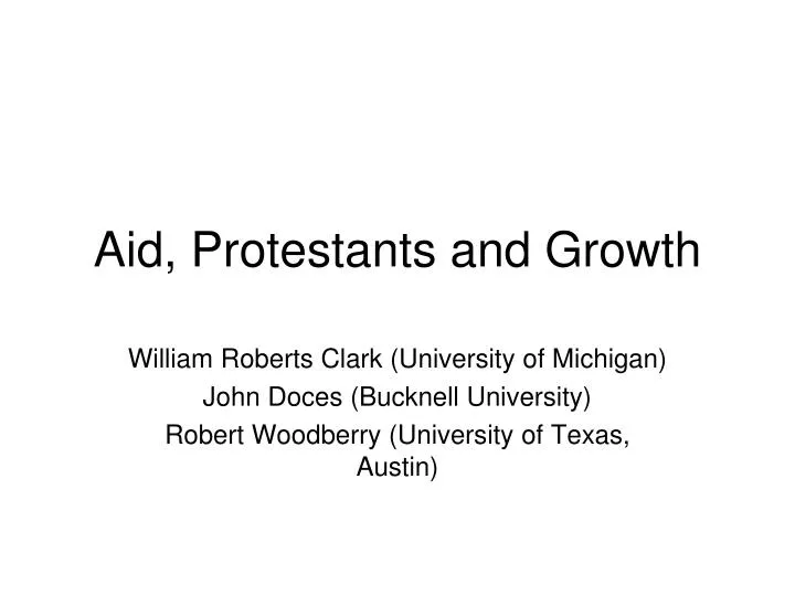 aid protestants and growth