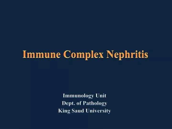immune complex nephritis