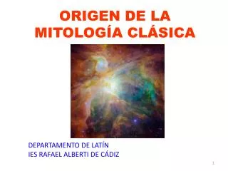 origen de la mitolog a cl sica
