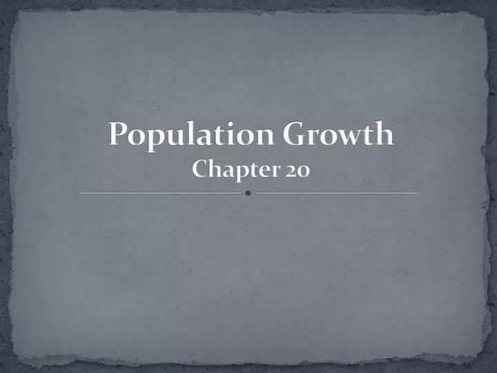 population growth chapter 20