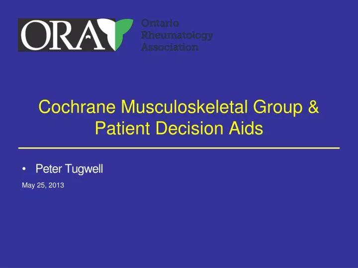 cochrane musculoskeletal group patient decision aids