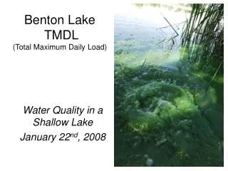 Benton Lake TMDL (Total Maximum Daily Load)