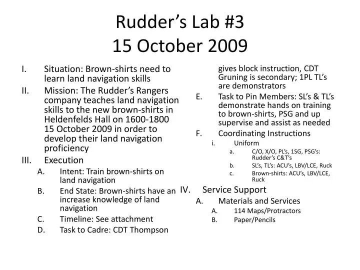 rudder s lab 3 15 october 2009