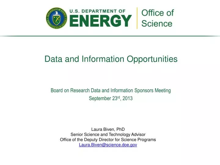 data and information opportunities