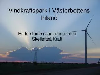 vindkraftspark i v sterbottens inland