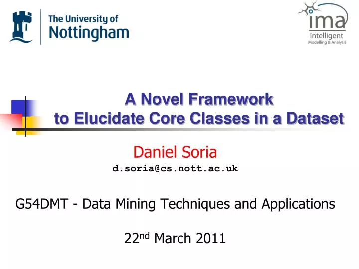 a novel framework to elucidate core classes in a dataset