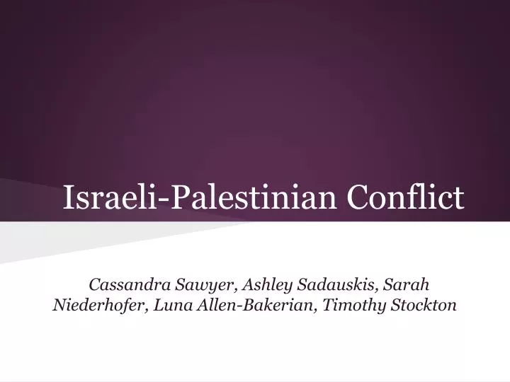 israeli palestinian conflict