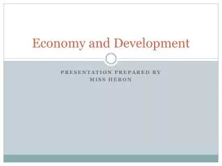 Economy and Development