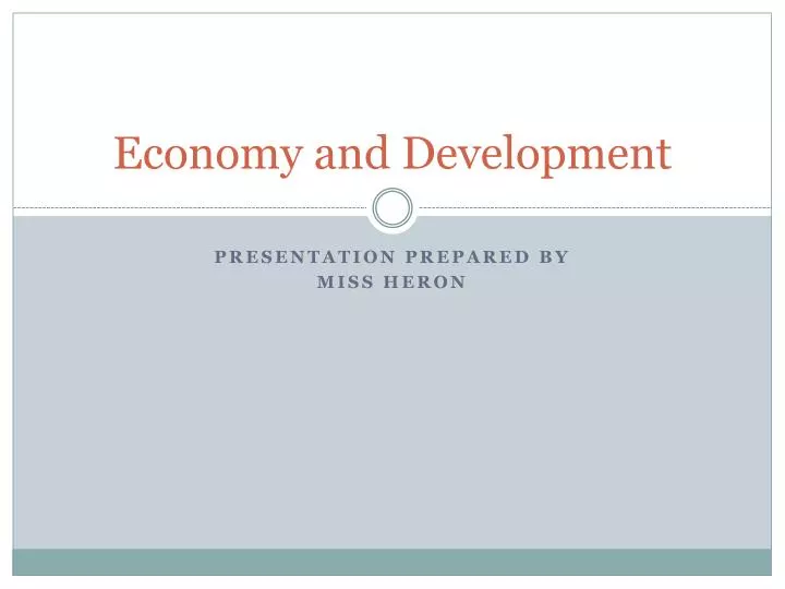 economy and development