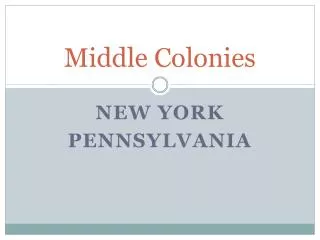 Middle Colonies