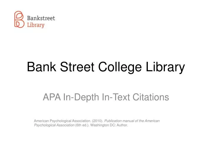 bank street college library