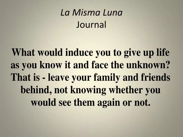 la misma luna journal