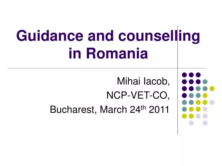 guidance and counselling in romania