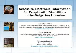 Access to Electronic Information for People with Disabilities in the Bulgarian Libraries