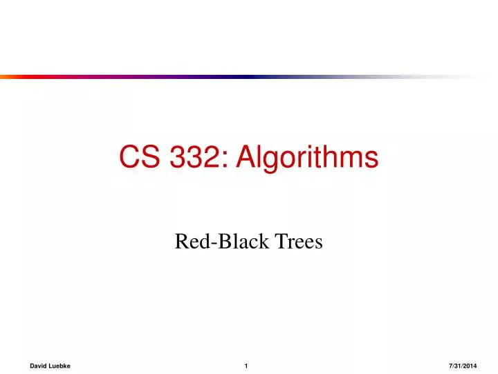 cs 332 algorithms