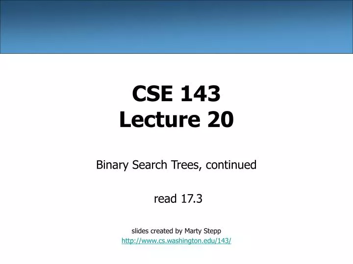 cse 143 lecture 20