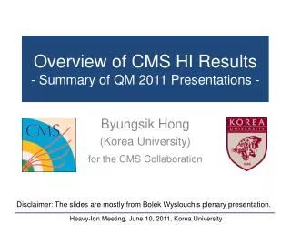 Overview of CMS HI Results - Summary of QM 2011 Presentations -