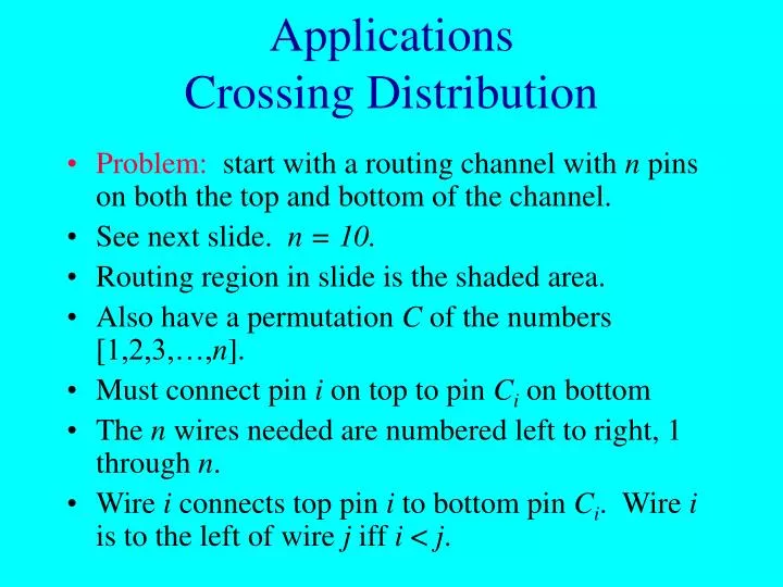 applications crossing distribution