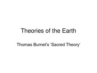 Theories of the Earth
