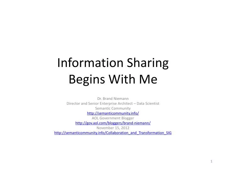 information sharing begins with me