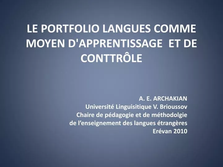 le portfolio langues comme moyen d apprentissage et de conttr le