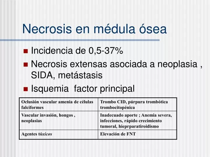 necrosis en m dula sea