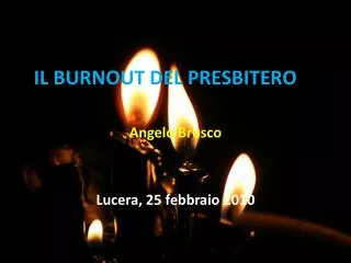il burnout del presbitero