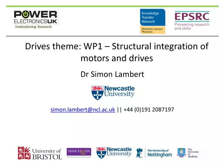 drives theme wp1 structural integration of motors and drives