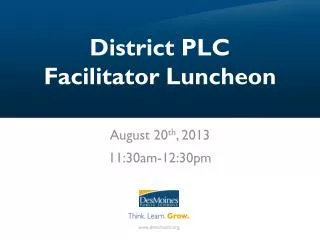 District PLC Facilitator Luncheon