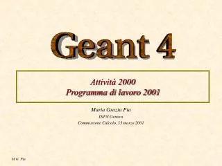 Attività 2000 Programma di lavoro 2001