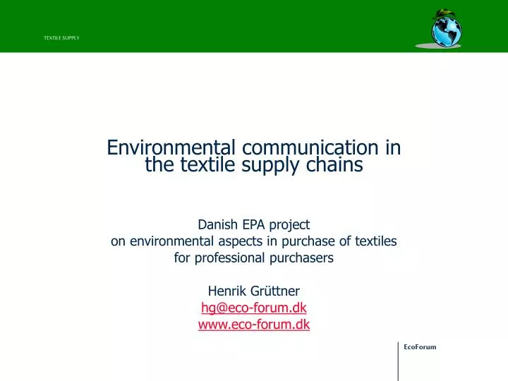 environmental communication in the textile supply chains