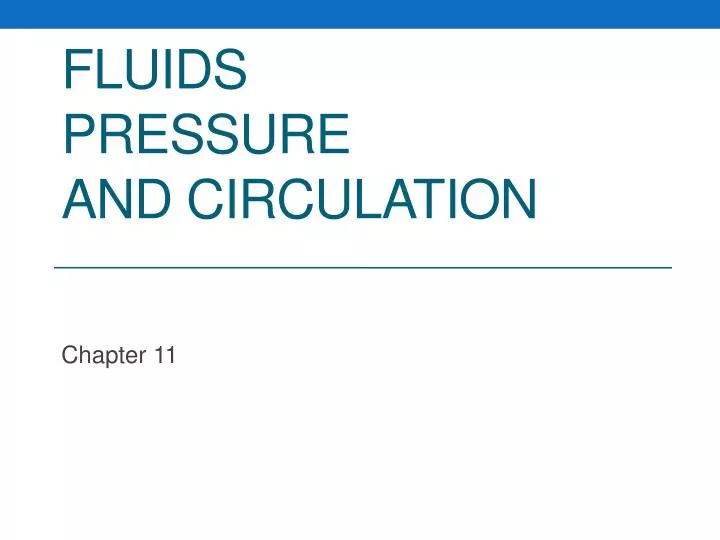 fluids pressure and circulation