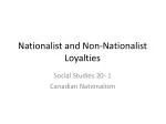 Nationalist and Non-Nationalist Loyalties