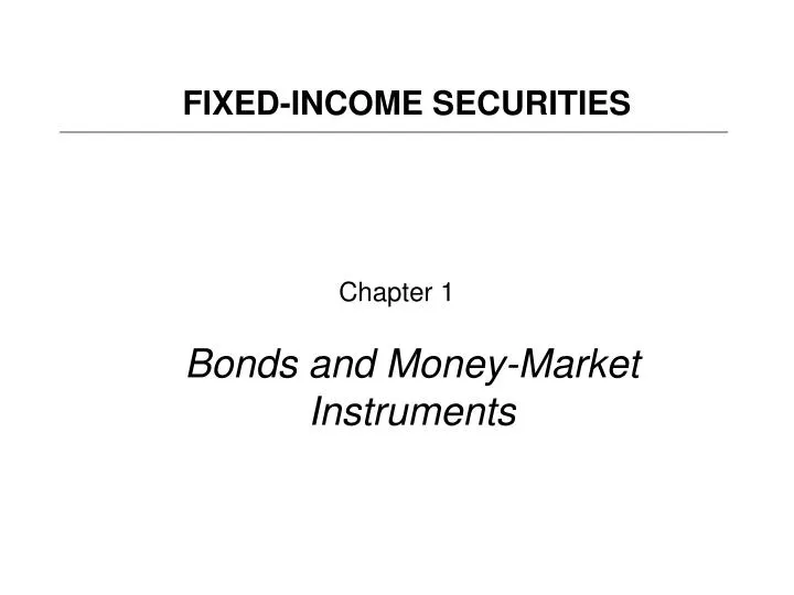 chapter 1 bonds and money market instruments